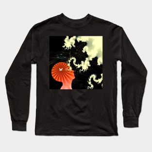 Human head silhouette with bird Long Sleeve T-Shirt